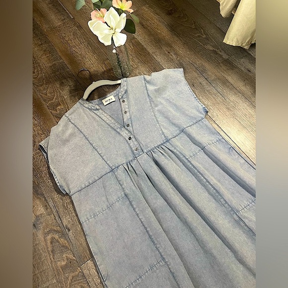 Aura Mini Dress Blue Jean - Picture 3 of 11